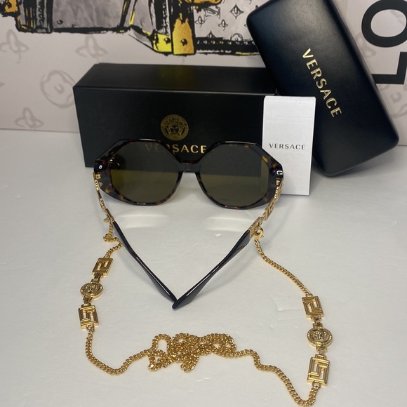 VERSACE Dark Brown Geometric Ladies Sunglasses VE4395 534673 59 - Picture 12 of 14